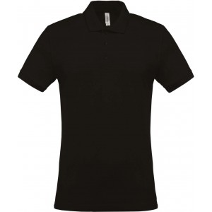 MEN'S SHORT-SLEEVED PIQU POLO SHIRT, Black (Polo shirt, 90-100% cotton)