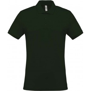 MEN'S SHORT-SLEEVED PIQU POLO SHIRT, Forest Green (Polo shirt, 90-100% cotton)