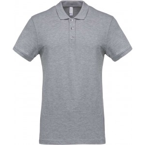 MEN'S SHORT-SLEEVED PIQU POLO SHIRT, Oxford Grey (Polo shirt, 90-100% cotton)