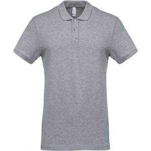 MEN'S SHORT-SLEEVED PIQU POLO SHIRT, Snow Grey (Polo shirt, 90-100% cotton)
