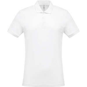 MEN'S SHORT-SLEEVED PIQU POLO SHIRT, White (Polo shirt, 90-100% cotton)