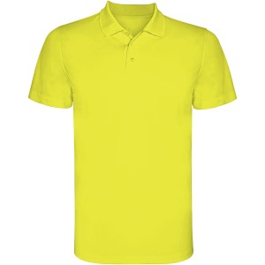 Monzha short sleeve kids sports polo, Fluor Yellow (Polo short, mixed fiber, synthetic)