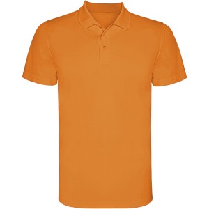 Monzha short sleeve men's sports polo, Fluor Orange (Polo short, mixed fiber, synthetic)
