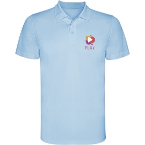 Monzha short sleeve men's sports polo, Sky blue (Polo short, mixed fiber, synthetic)