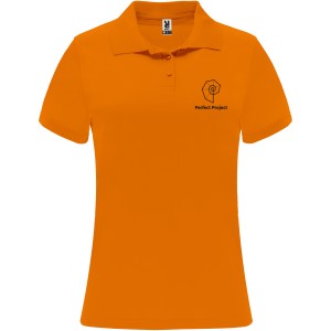 Monzha short sleeve women's sports polo, Fluor Orange (Polo short, mixed fiber, synthetic)