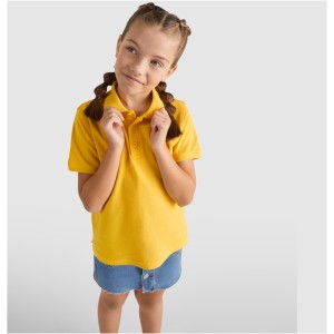 Star short sleeve kids polo, Yellow (Polo short, mixed fiber, synthetic)