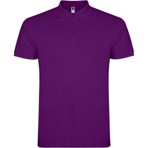 Star short sleeve men's polo, Purple (Polo short, mixed fiber, synthetic)