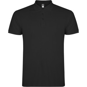 Star short sleeve men's polo, Solid black (Polo short, mixed fiber, synthetic)