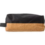 Polyester and cork toilet bag Lynn, black (676271-01)