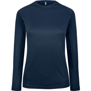 LADIES' LONG-SLEEVED SPORTS T-SHIRT, Sporty Navy