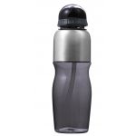 PS and stainless steel bottle Emberly, black (7551-01)