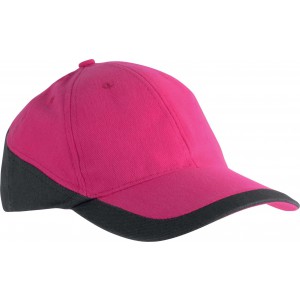 RACING - TWO-TONE 6 PANEL CAP, Fuchsia/Dark Grey (Hats)