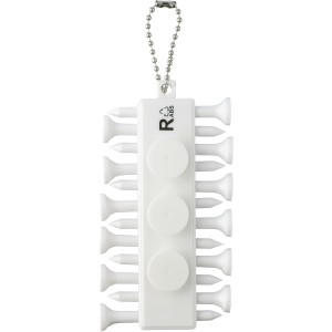 Recycled ABS golf tee set Aveline, white (Sports equipment)