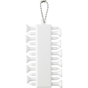 Recycled ABS golf tee set Aveline, white (Sports equipment)