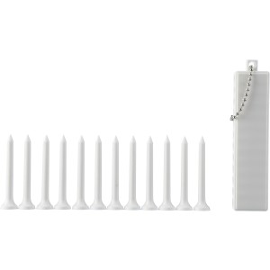 Recycled ABS golf tee set Aveline, white (Sports equipment)