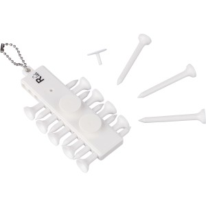 Recycled ABS golf tee set Aveline, white (Sports equipment)
