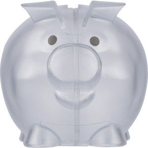 Recycled PS plastic piggy bank Vivi, neutral