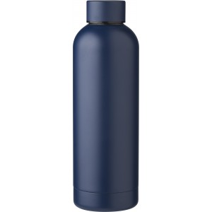 Recycled stainless steel bottle Isaiah, navy (Water bottles)