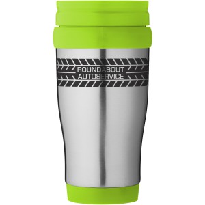 Sanibel 400 ml insulated mug, Silver,Lime green (Mugs)