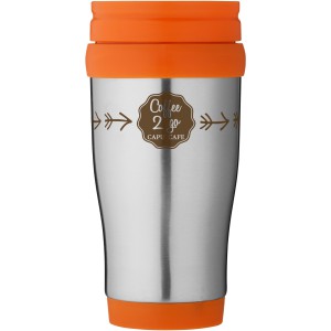 Sanibel 400 ml insulated mug, Silver,Orange (Mugs)