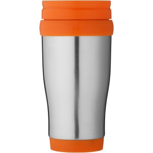 Sanibel 400 ml insulated mug, Silver,Orange (Mugs)