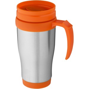 Sanibel 400 ml insulated mug, Silver,Orange (Mugs)