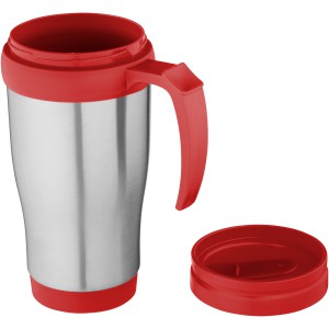 Sanibel 400 ml insulated mug, Silver,Red (Mugs)