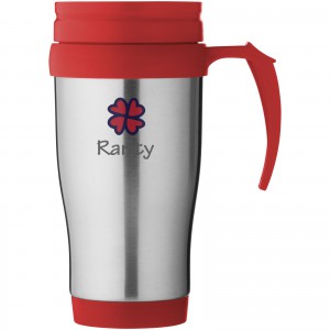 Sanibel 400 ml insulated mug, Silver,Red (Mugs)