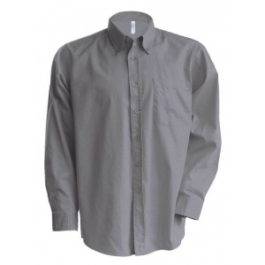 MEN'S LONG-SLEEVED OXFORD SHIRT, Oxford Silver (shirt)