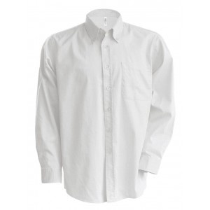 MEN'S LONG-SLEEVED OXFORD SHIRT, White (shirt)