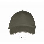 SOL'S LONG BEACH - 5 PANEL CAP, Army/Beige, U (SO00594AR/BE-U)