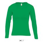 SOL'S MAJESTIC - WOMEN'S ROUND COLLAR LONG SLEEVE T-SHIRT, Kelly Green (SO11425KL)