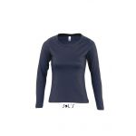 SOL'S MAJESTIC - WOMEN'S ROUND COLLAR LONG SLEEVE T-SHIRT, Navy (SO11425NV)