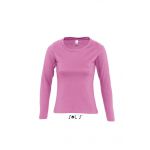 SOL'S MAJESTIC - WOMEN'S ROUND COLLAR LONG SLEEVE T-SHIRT, Orchid Pink (SO11425OP)