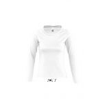 SOL'S MAJESTIC - WOMEN'S ROUND COLLAR LONG SLEEVE T-SHIRT, White (SO11425WH)