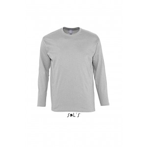SOL'S MONARCH - MEN'S ROUND COLLAR LONG SLEEVE T-SHIRT, Grey Melange
