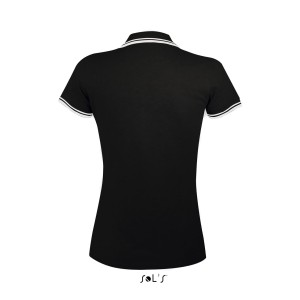 SOL'S PASADENA WOMEN - POLO SHIRT, Black/White (Polo shirt, 90-100% cotton)