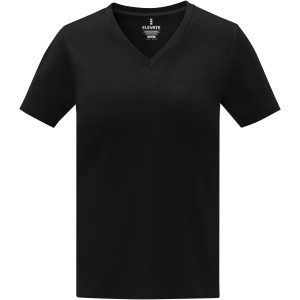 Somoto short sleeve women?s V-neck t-shirt, Solid black (T-shirt, 90-100% cotton)