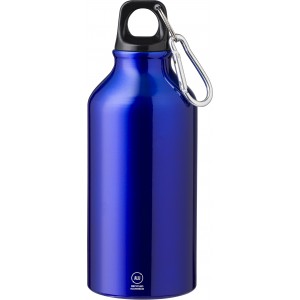 Recycled aluminium bottle (400 ml) Myles, cobalt blue (Sport bottles)