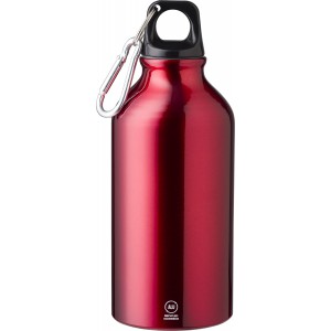 Recycled aluminium bottle (400 ml) Myles, red (Sport bottles)