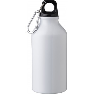 Recycled aluminium bottle (400 ml) Myles, white (Sport bottles)