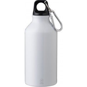 Recycled aluminium bottle (400 ml) Myles, white (Sport bottles)
