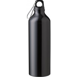 Recycled aluminium bottle (750 ml) Makenna, black (Sport bottles)