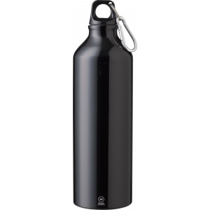 Recycled aluminium bottle (750 ml) Makenna, black (Sport bottles)