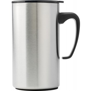 Stainless steel double walled flask Luca, black (Thermos)