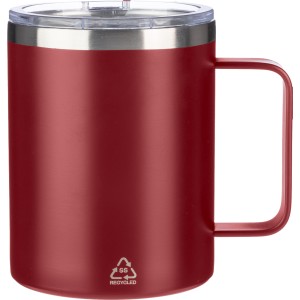 Stainless steel double-walled mug (300 ml) Renate, burgundy (Mugs)