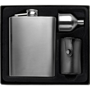 Stainless steel hip flask Brittany, silver (Flasks)