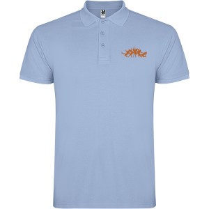 Star short sleeve kids polo, Sky blue (Polo short, mixed fiber, synthetic)