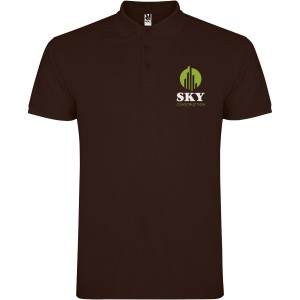 Star short sleeve men's polo, Chocolat (Polo short, mixed fiber, synthetic)