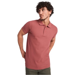 Star short sleeve men's polo, Chocolat (Polo short, mixed fiber, synthetic)